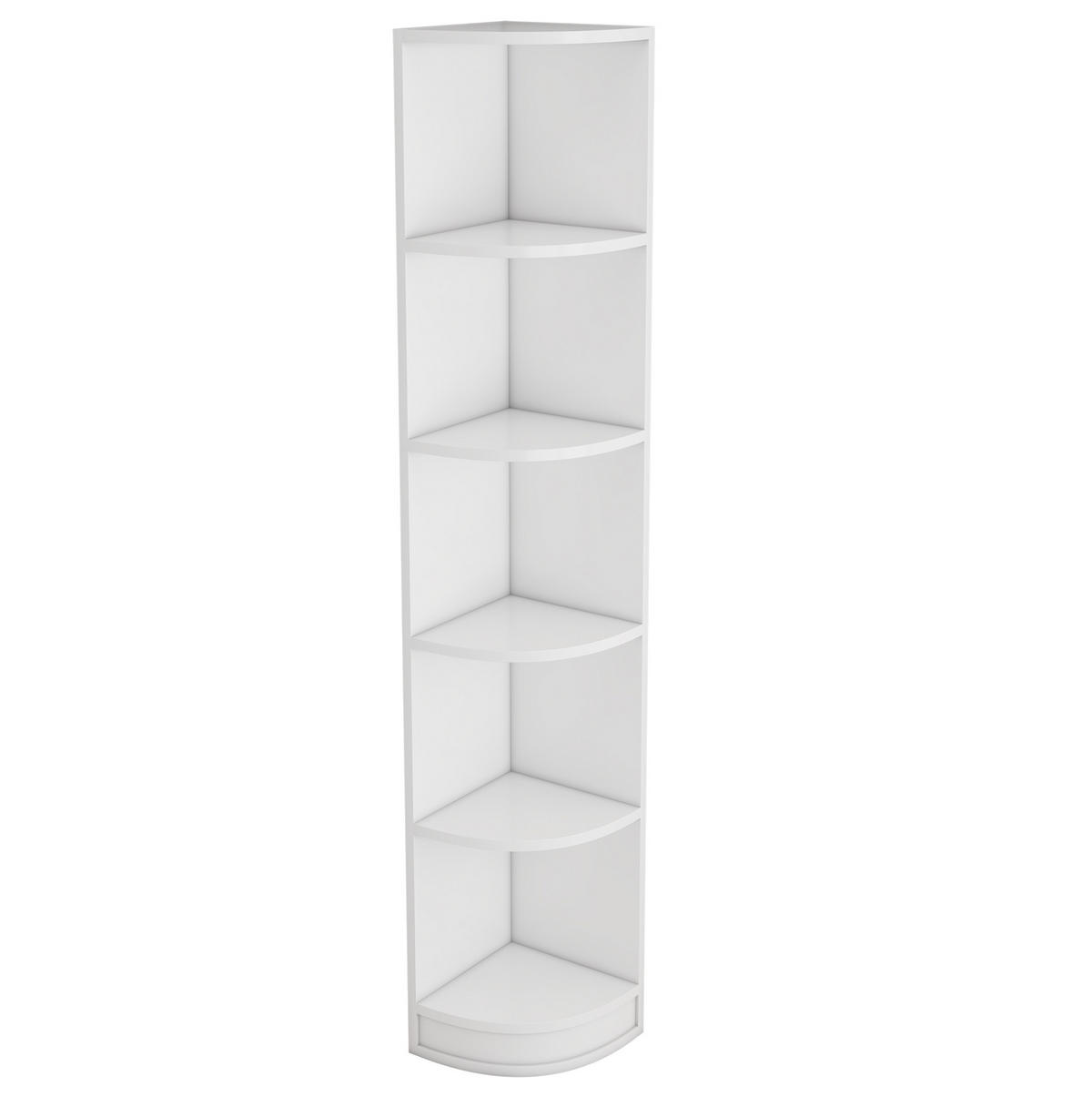 ECKREGAL platzsparend 42 x 30 x 180 cm MDF Weiß 5 Ebenen - Weiß, Holzwerkstoff (30/180/42cm) - Beauniv