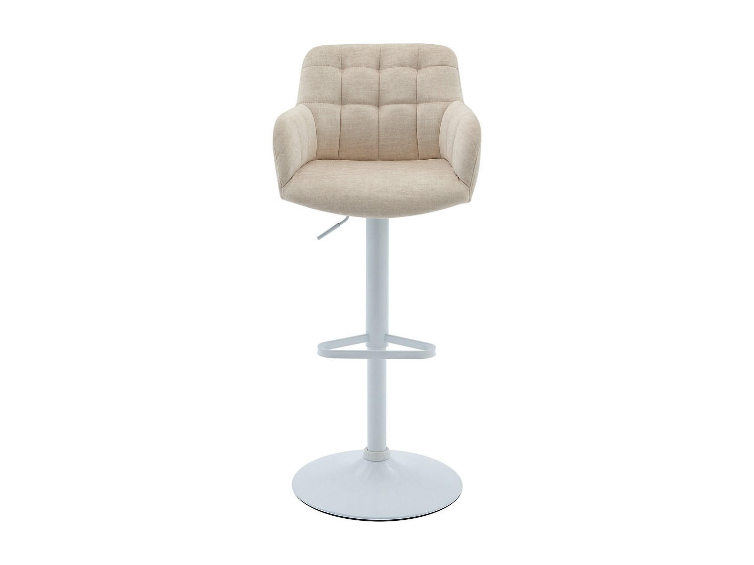 BARHOCKER - 50 cmcm x 49 cmcm - Samt - Cremefarben, Weiß - PEGA - Creme/Weiß, Textil (50/113/49cm) - Vente-Unique