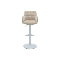 BARHOCKER - 50 cm x 49 cm - Samt - Cremefarben, Weiß - PEGA - Creme/Weiß, Textil (50/113/49cm) - Vente-Unique