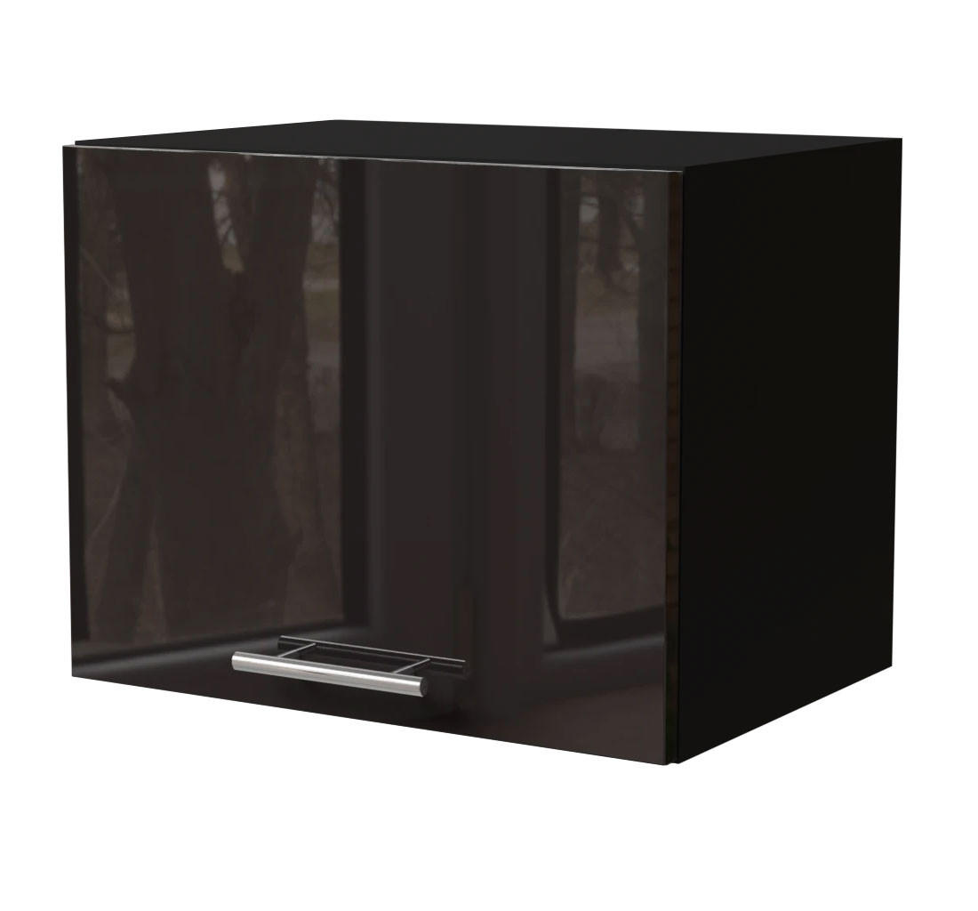 Feldmann-Wohnen Klapphängeschrank Schwarz Hochglanz, Schwarz 45x36x32.5 cm