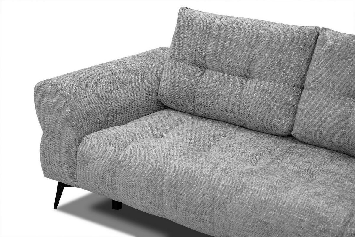 ECKSOFA SALVINI 5-Sitzer, grau - Schwarz/Grau, Holzwerkstoff/Textil (292/158cm) - Courtois Laville