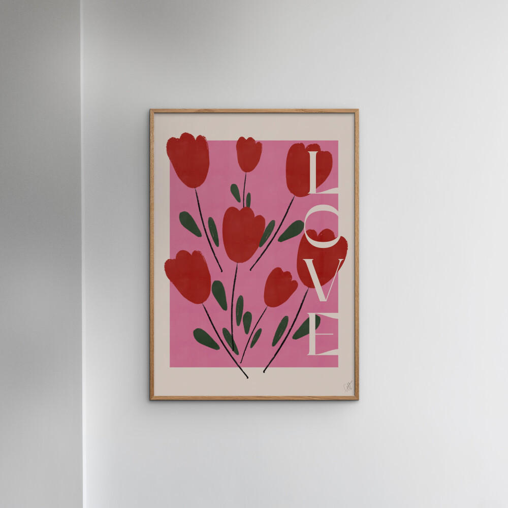 POSTER Affordable Art Prints x Anne-Marie Volfova - Tulips - Rot, Papier (50/70/0.1cm) - Poster&Frame