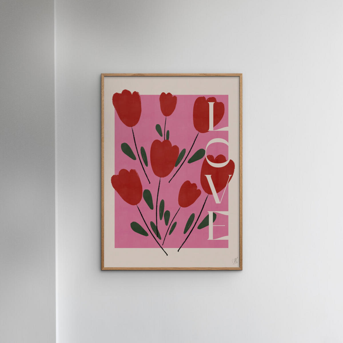 POSTER Affordable Art Prints x Anne-Marie Volfova - Tulips - Rot, Papier (50/70/0.1cm) - Poster&Frame