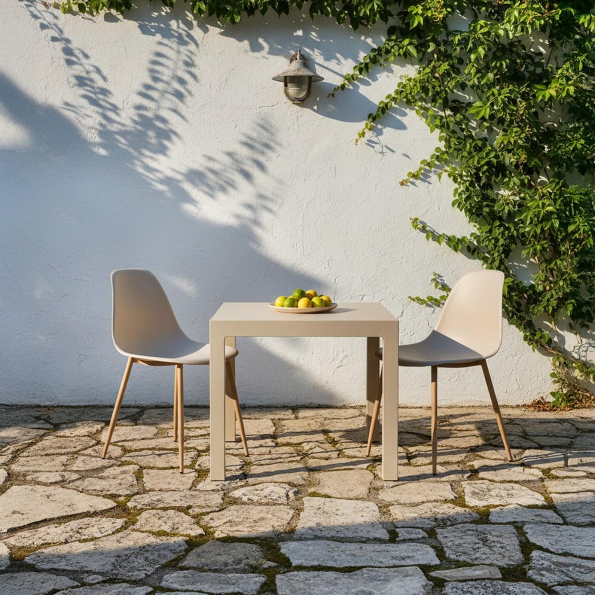 STUHL FÜR DRAUSSEN Nina Beige 45 cm x 80 cm - Beige, Kunststoff (45/80/53cm) - Klast Home