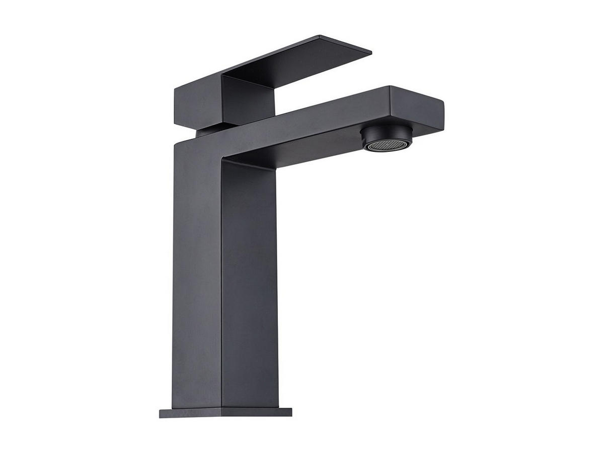 WASCHTISCHARMATUR - 15.3 cm x 4.9 cm - metall - schwarz Canilas - Schwarz, Metall (15.3/17.8/4.9cm) - Vente-Unique