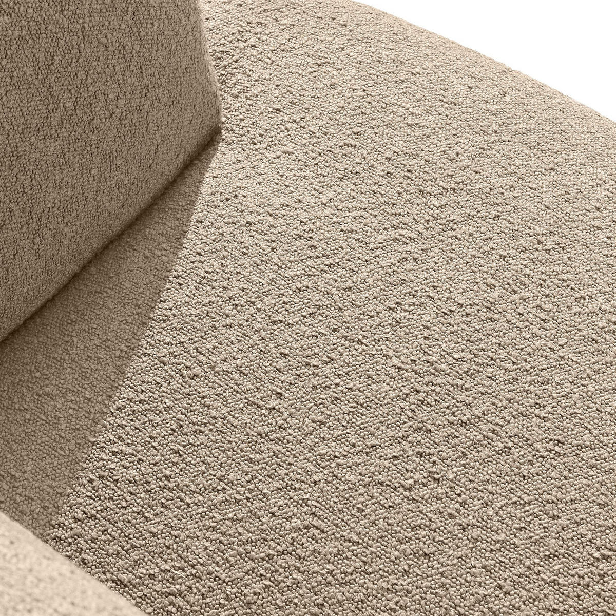 ECKSOFA LINKS VIRA, Hellbeige, Bouclé - Hellbraun/Schwarz, Holz/Holzwerkstoff (300/160cm) - KONSIMO®