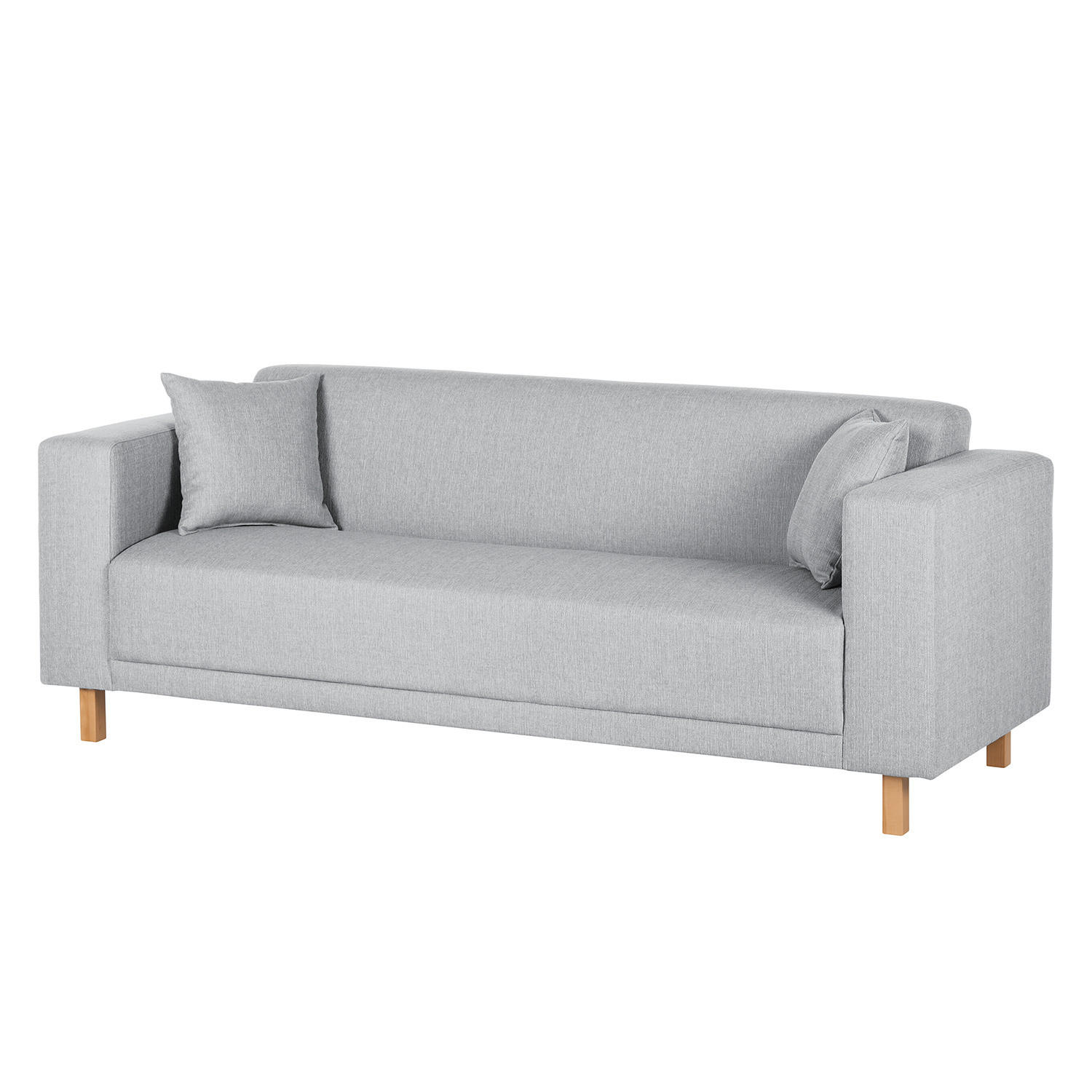 3-SITZER SOFA - Webstoff - Silberfarben, Textil (217/76/80cm) - home24