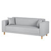 3-SITZER SOFA - Webstoff - Silberfarben, Textil (217/76/80cm) - home24