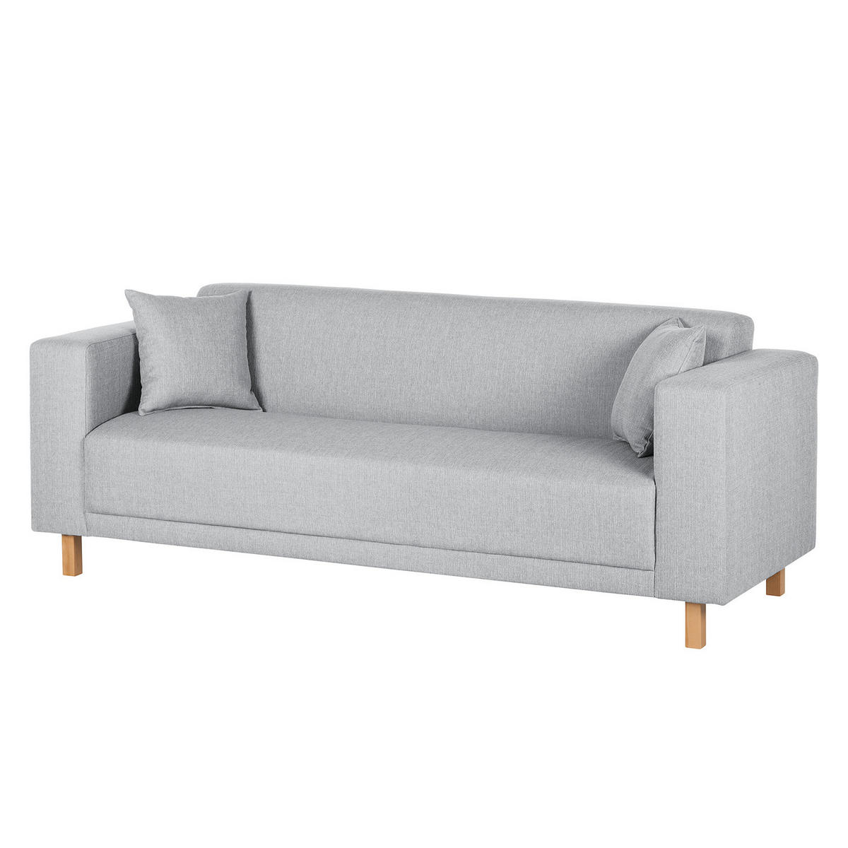 3-SITZER SOFA - Webstoff - Silberfarben, Textil (217/76/80cm) - home24