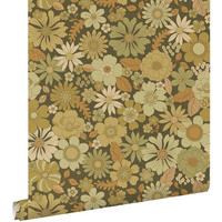 TAPETE Retro Blumen 50 x 900 cm - Grün, Papier (50/900cm) - ESTAhome