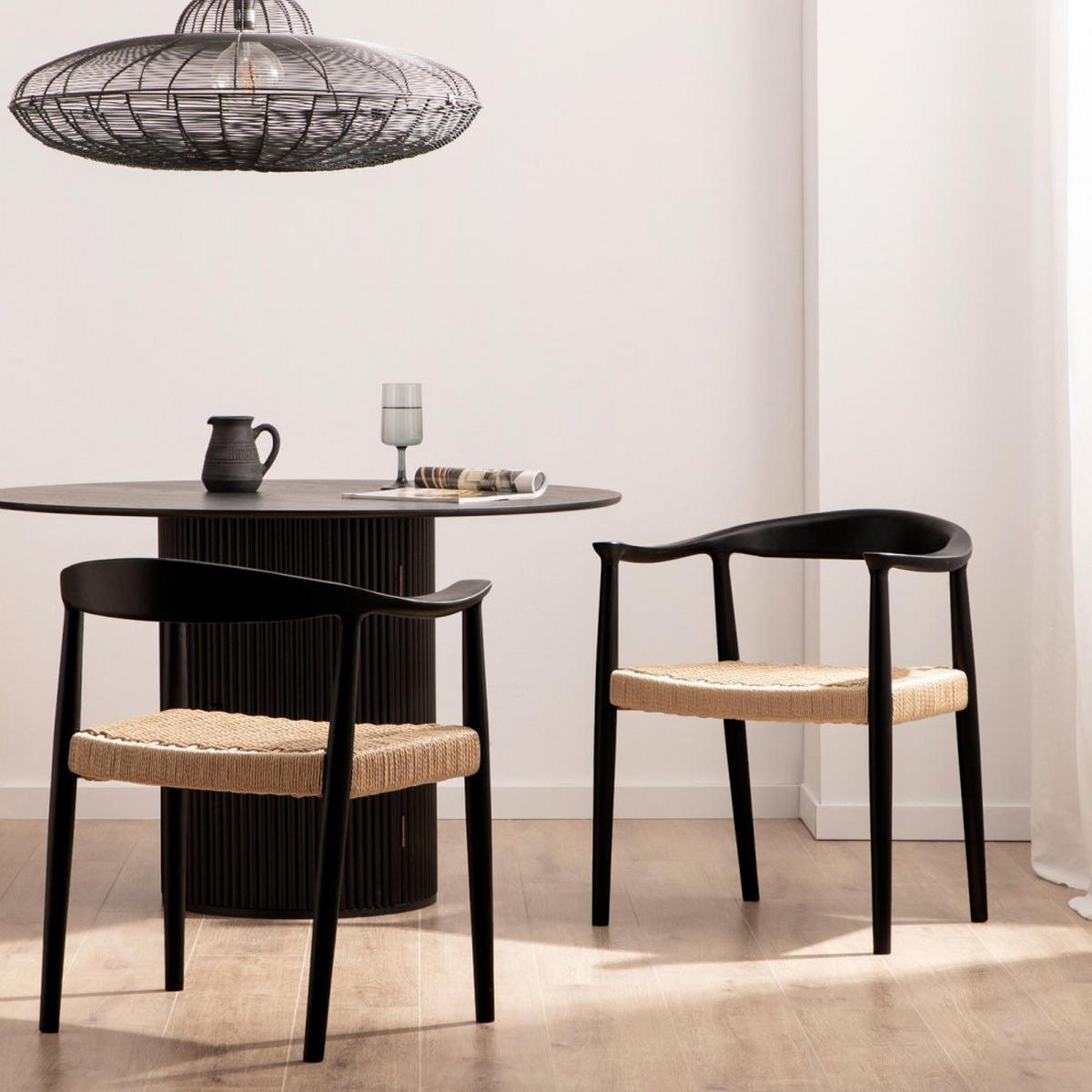 ESSZIMMERSTUHL Thesa Schwarz 65 cm x 74 cm - Schwarz, Holz (65/74/54cm)