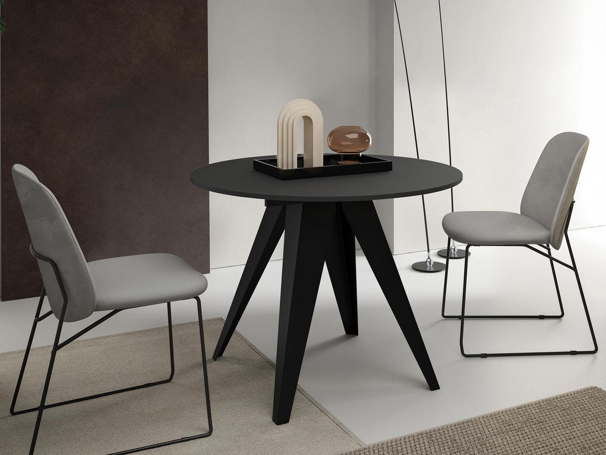 TISCH Gerda 90 - Schwarz, Holzwerkstoff/Metall (90/90/76cm) - MIRJAN24