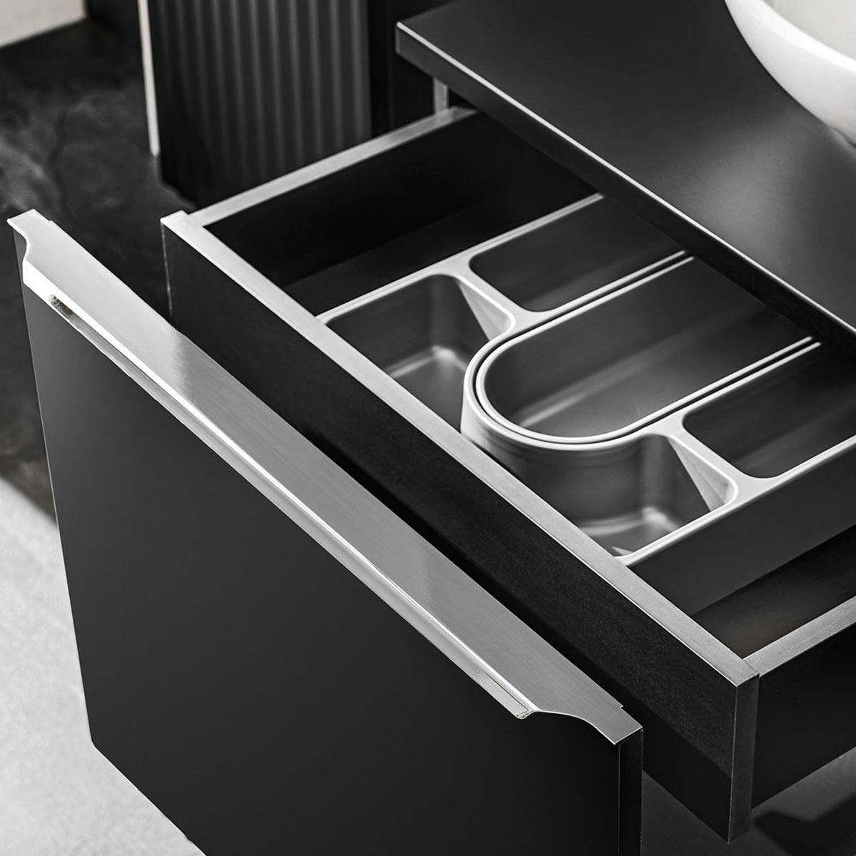 DOPPELWASCHTISCH Puebla-56 - Schwarz, Holzwerkstoff (140/62/46cm) - Lomado