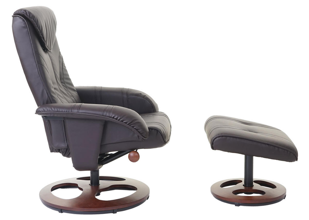 RELAXSESSEL MIT HOCKER Braun - Braun, Textil (77/105/68cm) - MCW