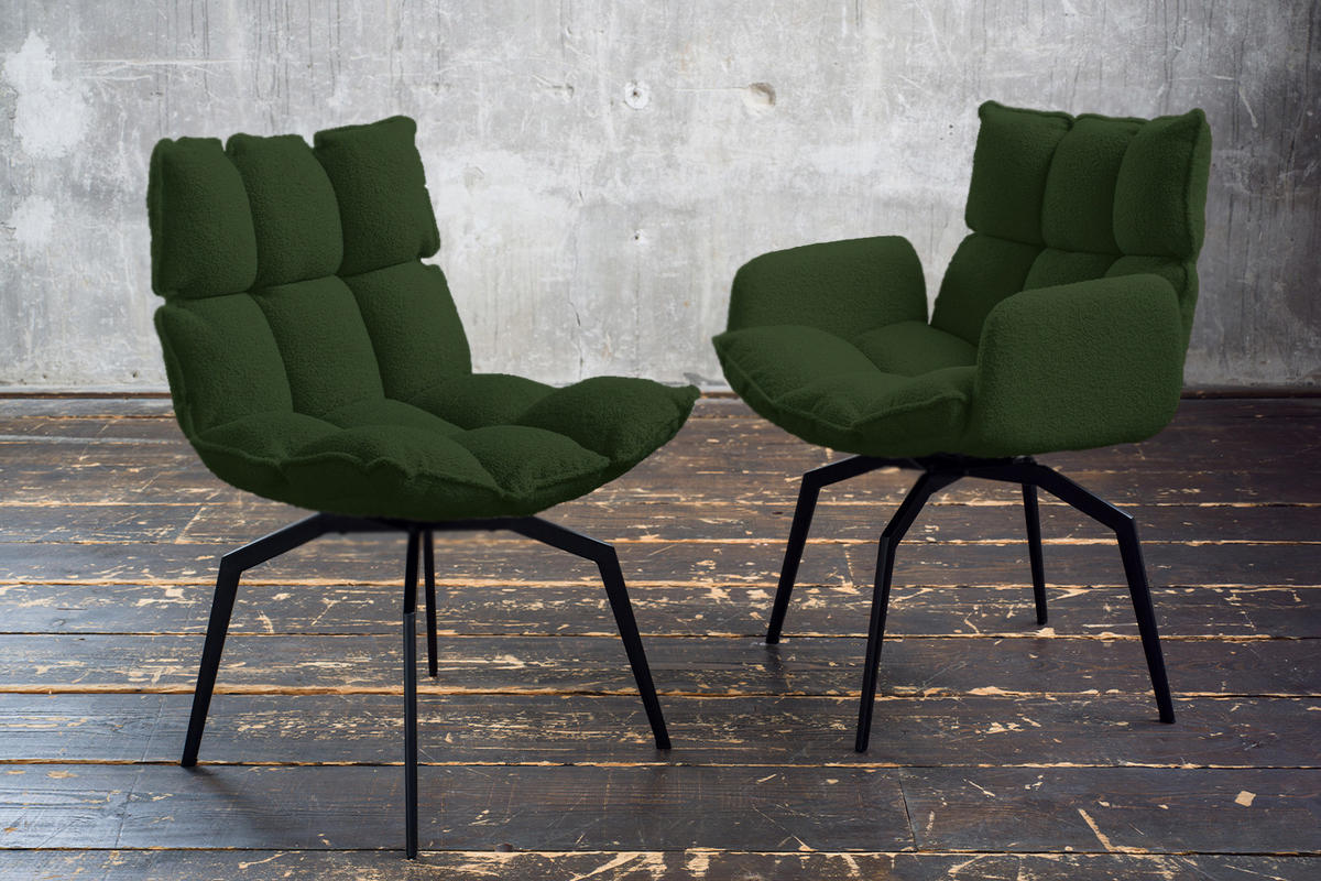 ESSZIMMERSTUHL BARO Grün Webstoff - Schwarz/Grün, Kunststoff/Textil (54/86/65cm) - KAWOLA