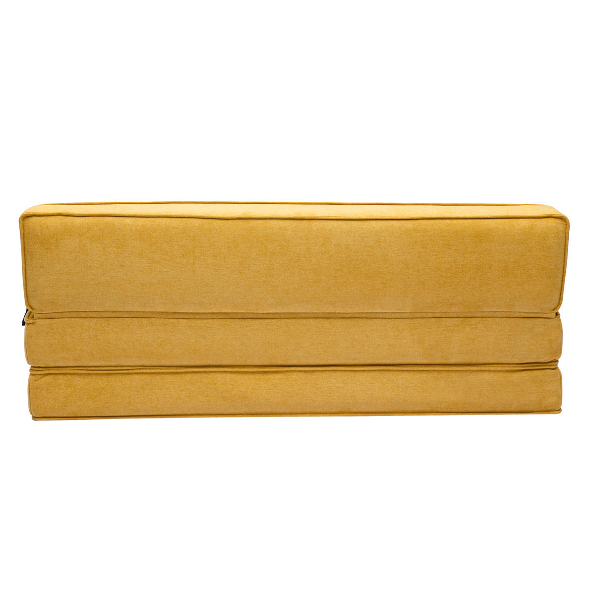 2-SITZER Schlafsofa Senfgelber Stoff Samteffekt KATY - Gelb, Textil (81/51/132cm) - Miliboo