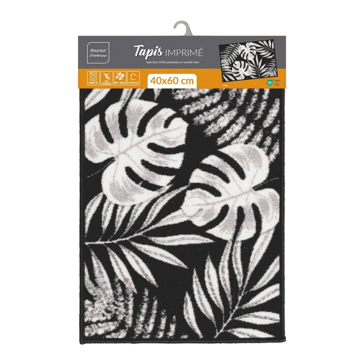 TEPPICH Amber 40/60 cm - Schwarz, Kunststoff (40/60cm) - Douceur d´intérieur