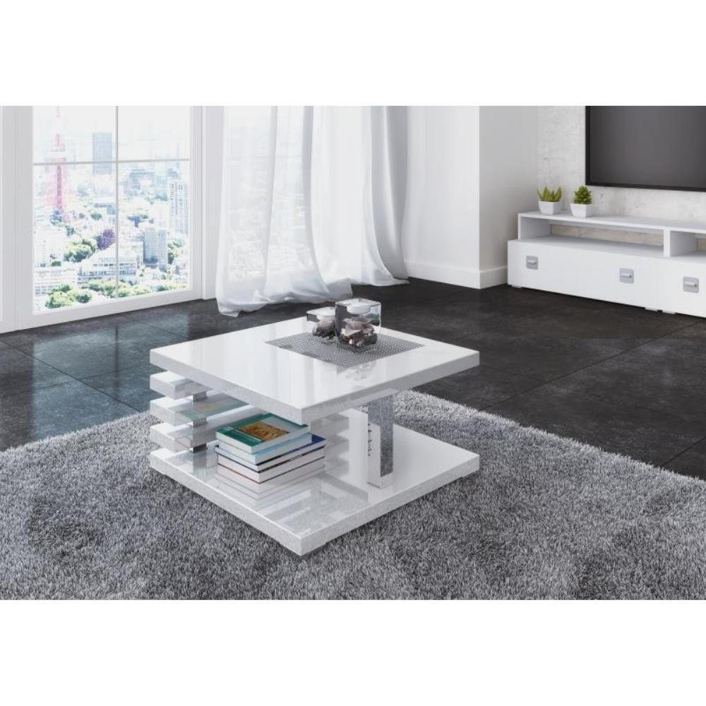 COUCHTISCH Kyoto 60x60 weißglanz - Weiß Hochglanz, Holzwerkstoff (60/60/32cm) - Beautysofa