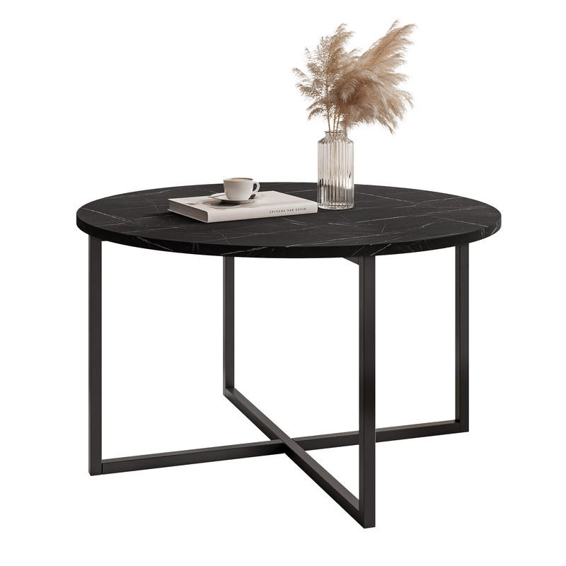 COUCHTISCH BESARO 75/47 cm runden, Schwarz / Grau - Schwarz/Grau, Metall (75/75/47cm) - Idohome