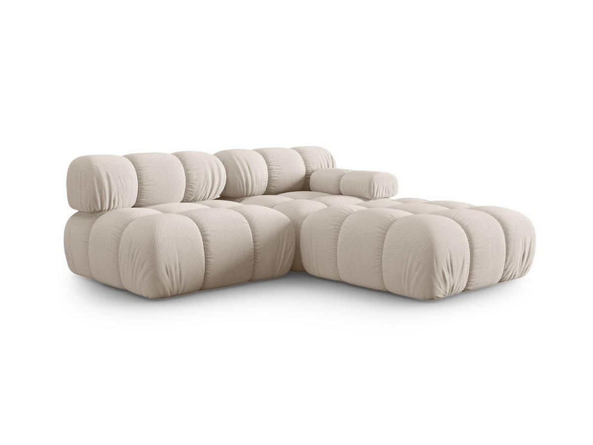SOFA modular rechts Bellis aus 3D-Stoff leichtes beige 4 Sitzplätze - Creme, Textil (282/70/94cm) - Micadoni