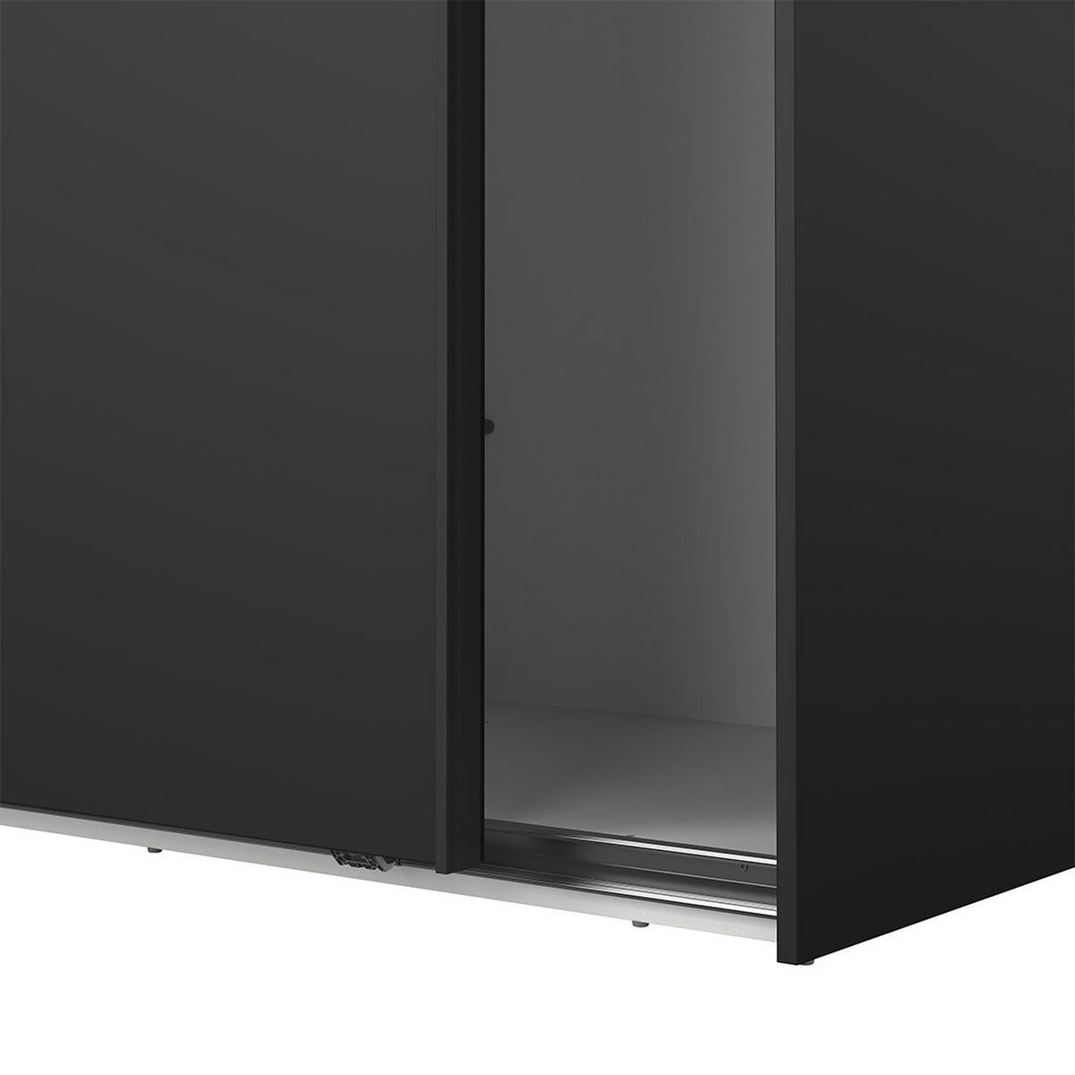SCHIEBETÜRENSCHRANK, Como, Schwarz, Holzwerkstoff, 244 x 67 x 221 cm - Schwarz, Holzwerkstoff (244/221/67cm) - ebuy24