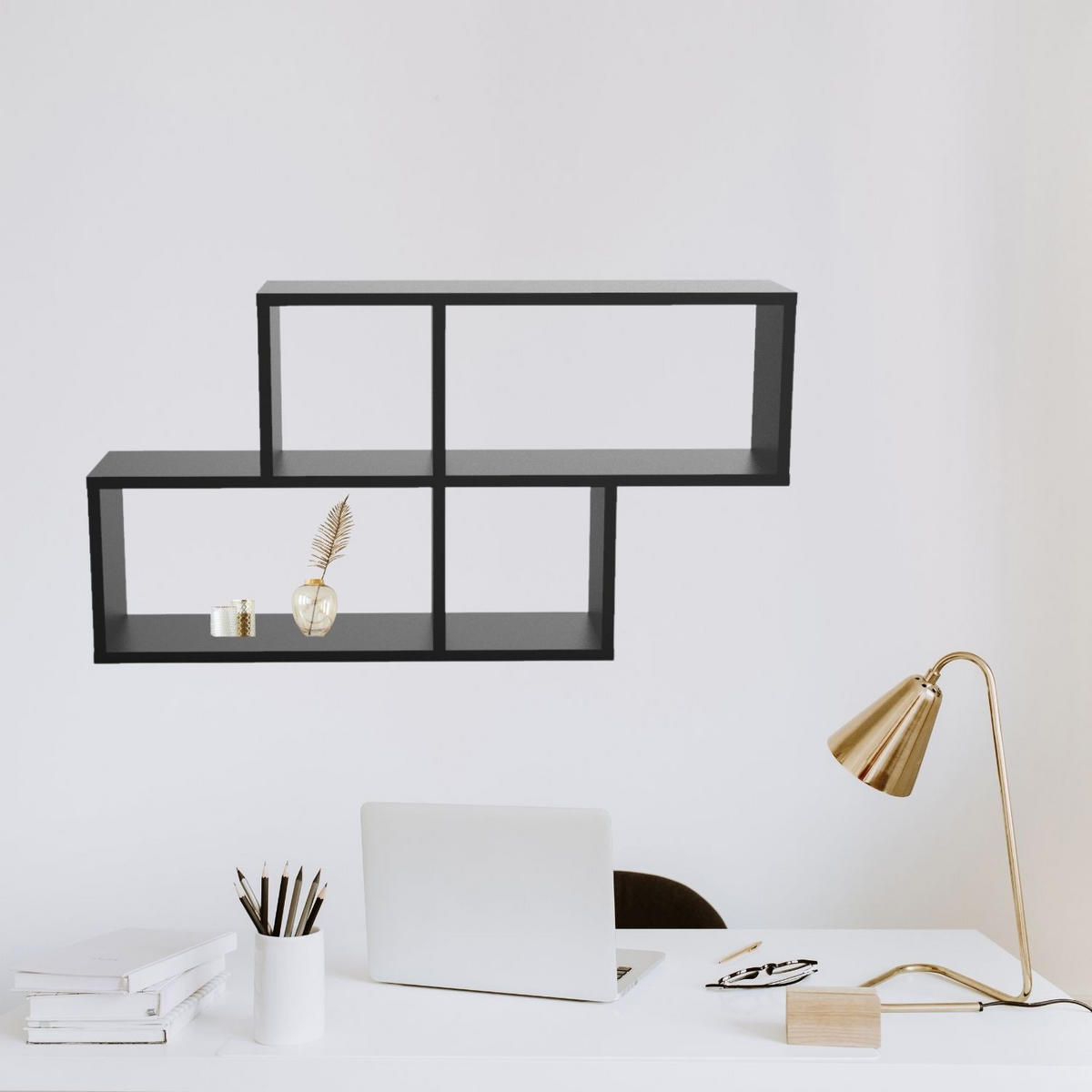 WANDREGAL ERNIE Schwarz 100/20/53 cm - Schwarz, Holzwerkstoff (20/53/100cm) - Coemo
