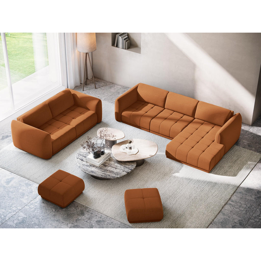 Thumbnail - Makamii 4-Sitzer-Sofa, Terra cotta, Textil, Füllung: Schaumstoff, 250x74x105 cm, Made in EU, Wohnzimmer, Sofas & Couches...