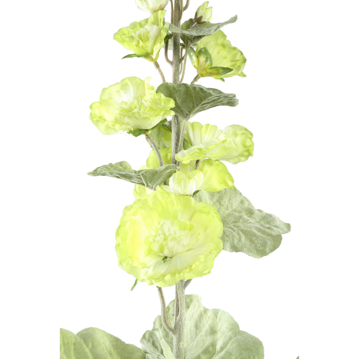KUNSTBLUME Hollyhock Grün 65/26/114cm - Grün, Textil (114cm) - PTMD Collection