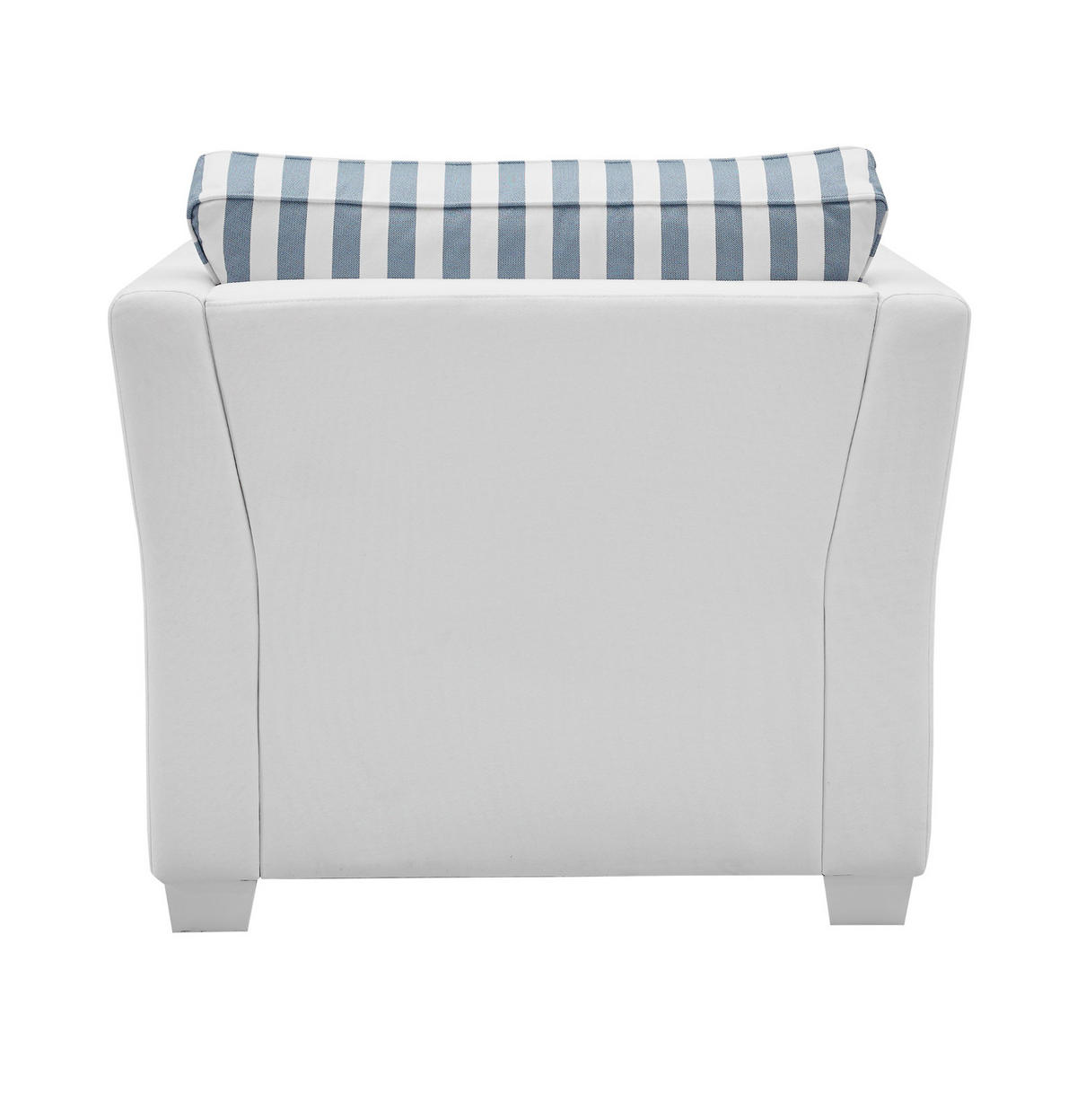 SESSEL creme blau gestreift, Landhaus 95 cm, Loungesessel für das Wohnzimmer inklusive Kissen - Blau/Creme, Holz/Textil (95/88/96cm) - Furn.Design