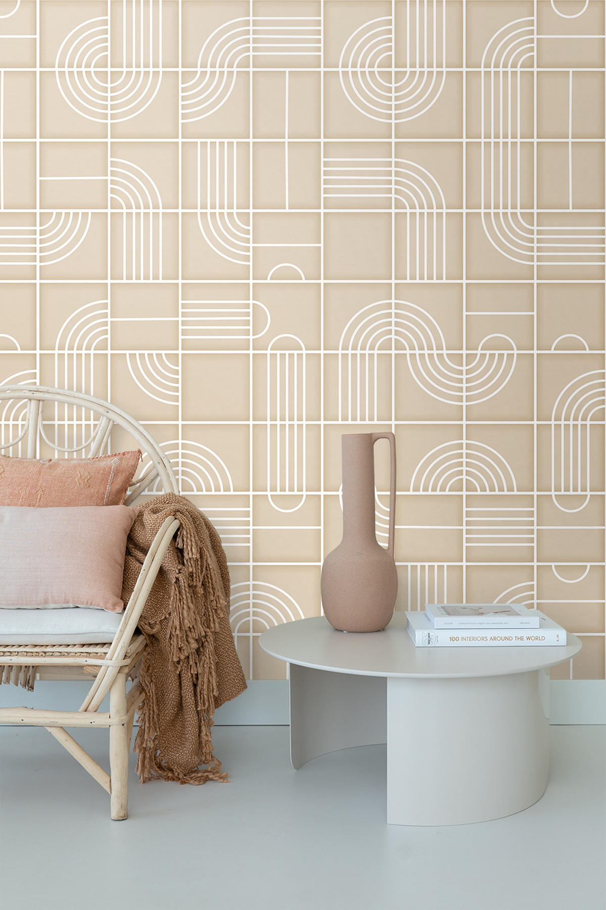 FOTOTAPETE 3D-Muster 150 x 279 cm - Beige, Papier (150/279cm) - ESTAhome