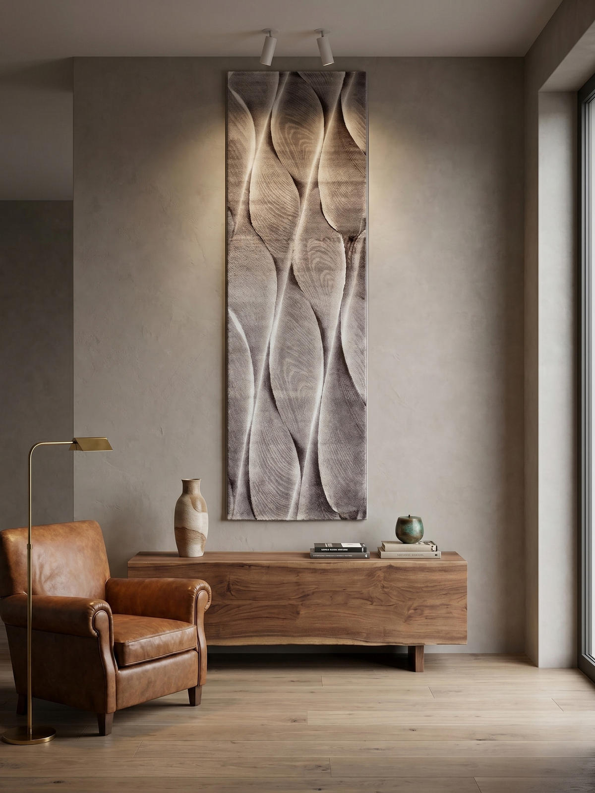 KURZFLORTEPPICH DRAU, mit Farbverlauf, Braun, 80 x 300 cm - Braun, Textil (80/300cm) - KADIMA DESIGN