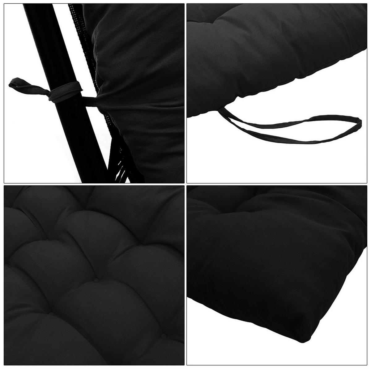 LIEGESTUHLKISSEN aus Baumwollmischung Dickes, weiches und bequemes für den Außenbereich 125 x 48 cm - Schwarz, Textil (48/125cm) - Livingandhome