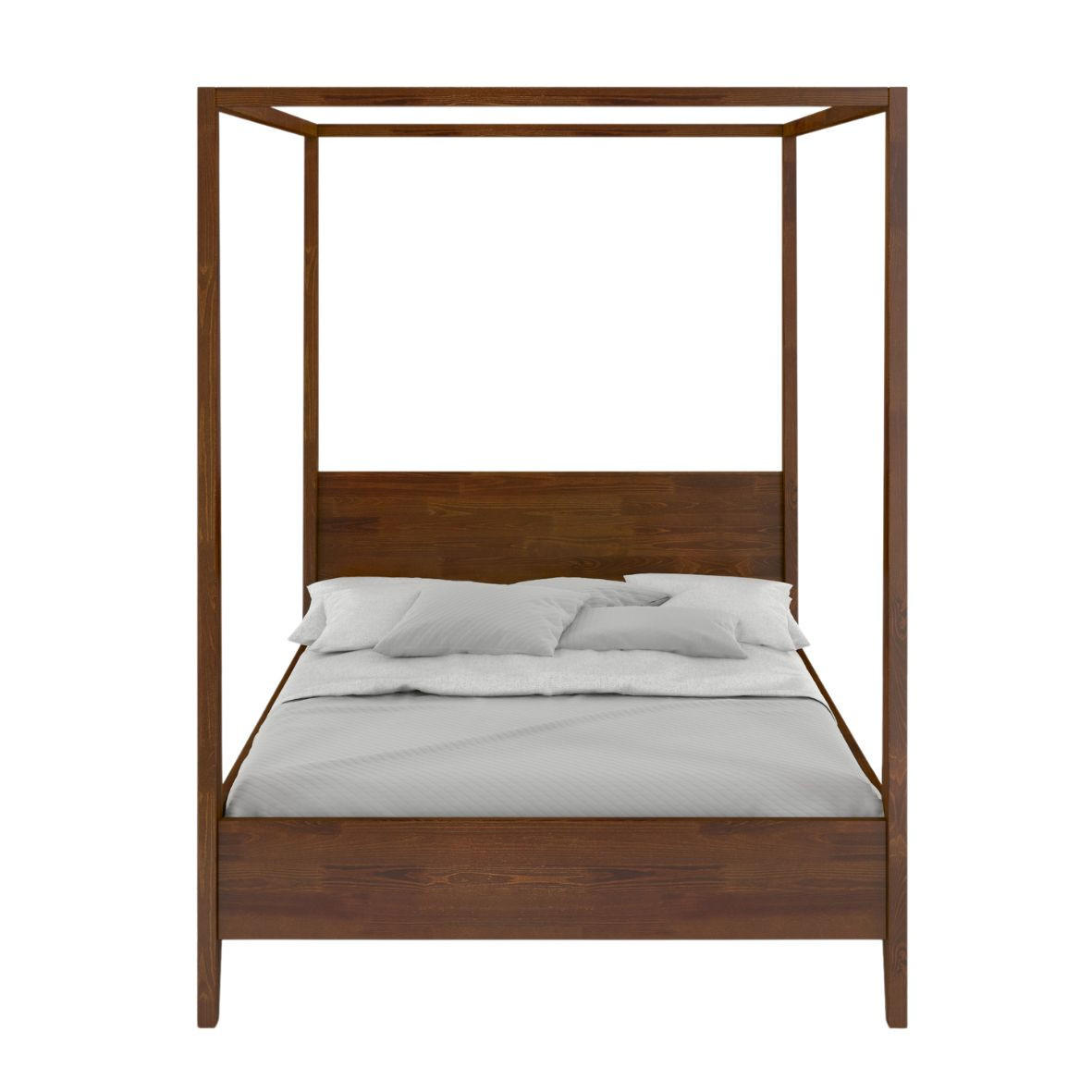 HIMMELBETT Canopy 160/200 in Nussbaumfarbe - Walnussfarben, Holz/Buchenholz (160/200cm) - Visby