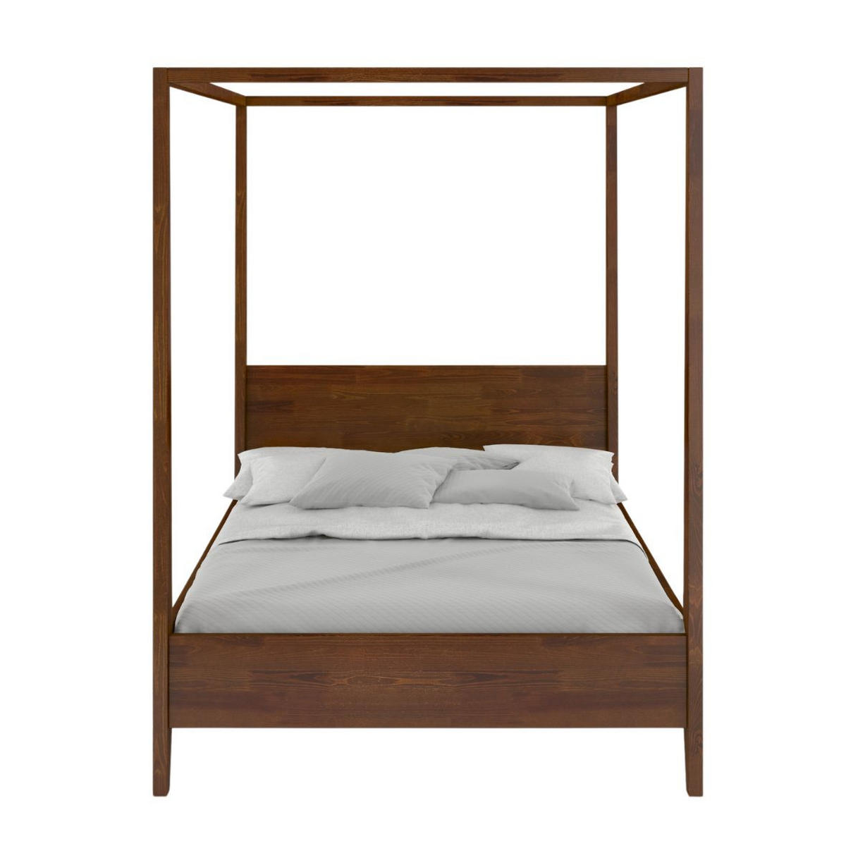 HIMMELBETT Canopy 140/200 in Nussbaumfarbe - Walnussfarben, Holz/Buchenholz (140/200cm) - Visby