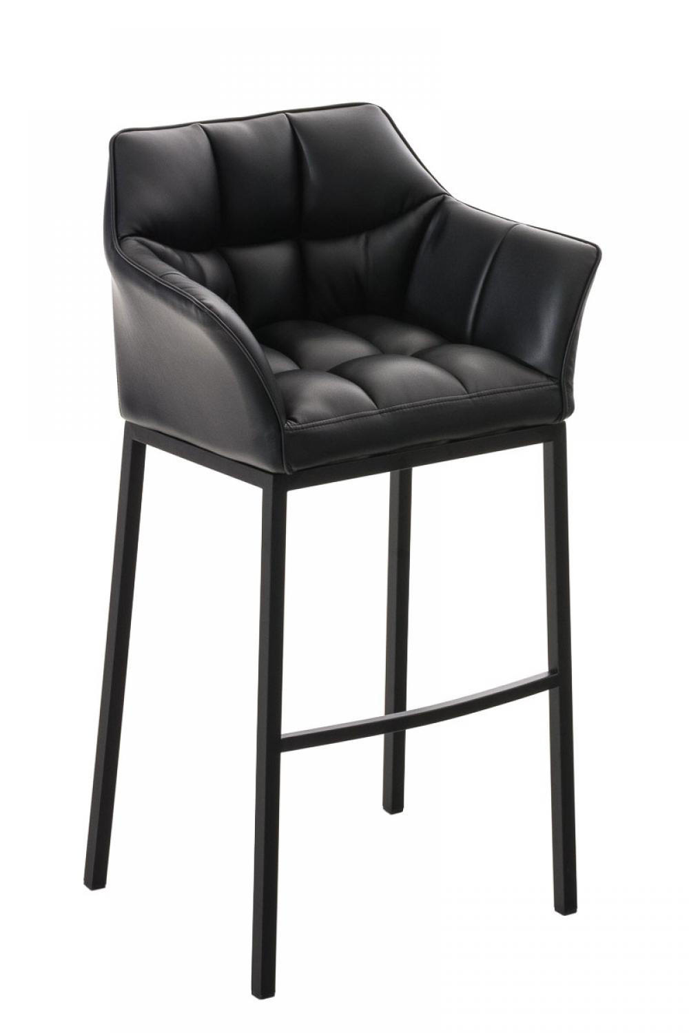 BARHOCKER Lederlook Schwarz - Schwarz, Textil/Metall (64/110/48cm) - CLP