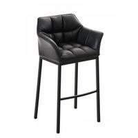 BARHOCKER Lederlook Schwarz - Schwarz, Textil/Metall (64/110/48cm) - CLP