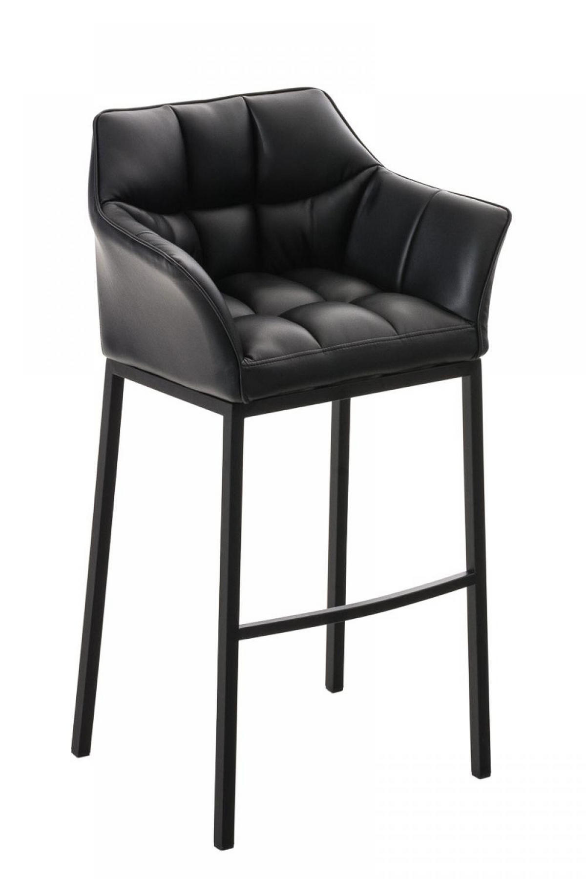 BARHOCKER Lederlook Schwarz - Schwarz, Textil/Metall (64/110/48cm) - CLP