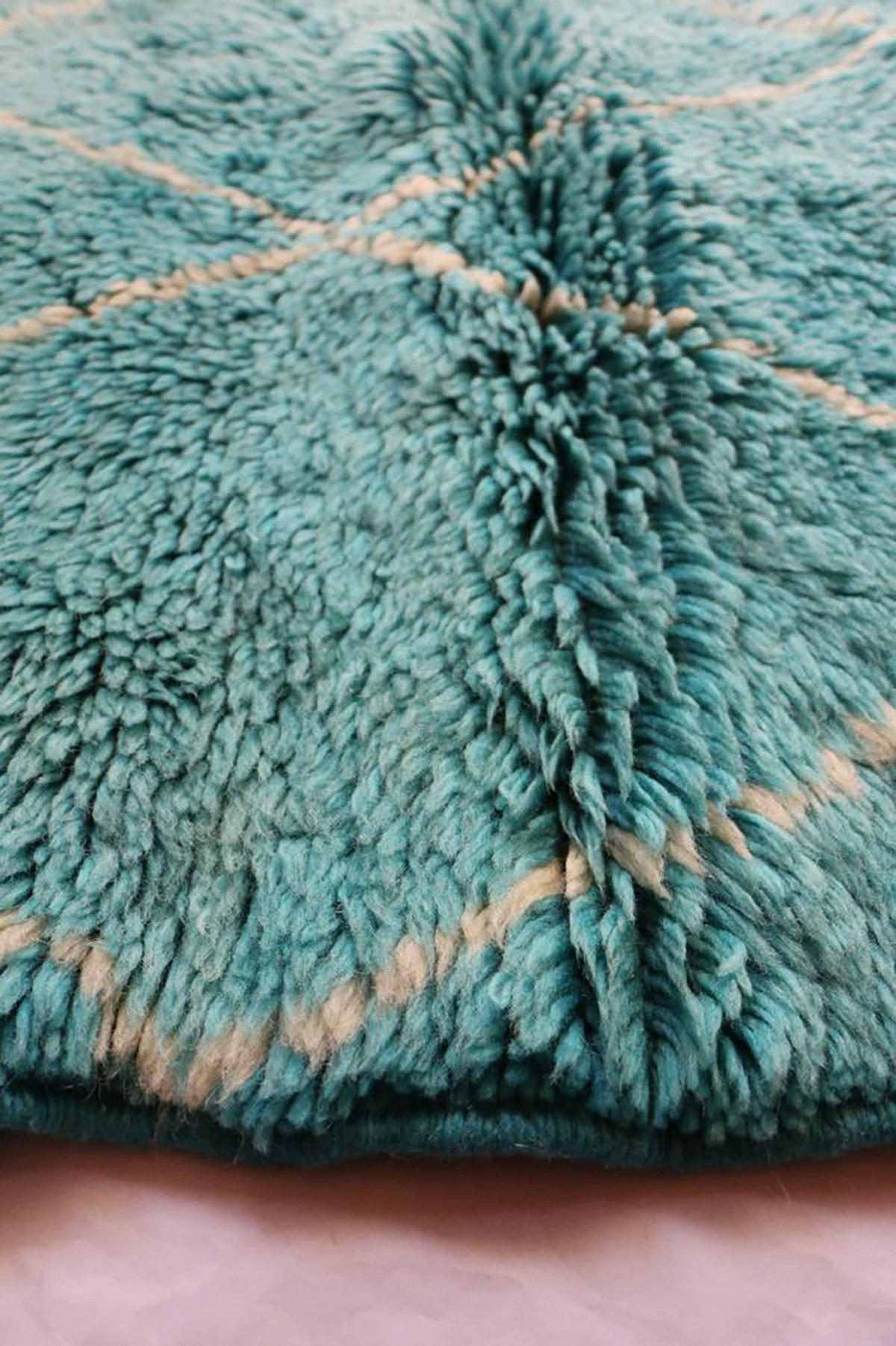 BERBERTEPPICH aus reiner Wolle 120x 123 cm - Blau, Naturmaterialien (120/123cm) - AFK Living