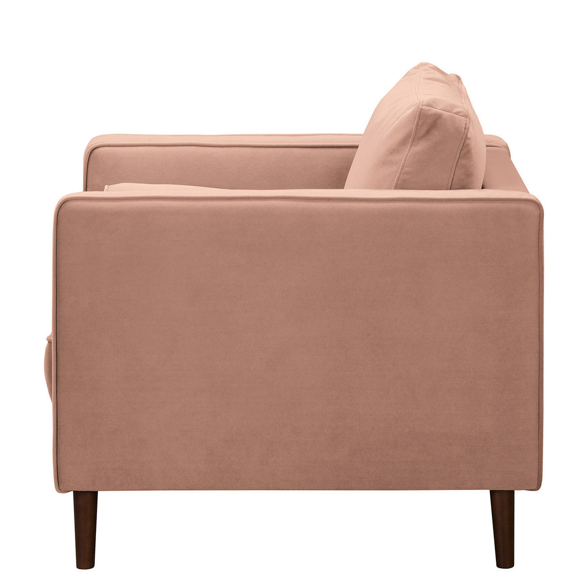 SESSEL - Samt - Dunkelbraun/Rosa, Birkenholz/Textil (90/80/86cm) - home24