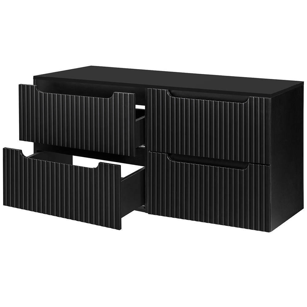 [en.casa] Waschtischunterschrank Schwarz 121x60x40 cm