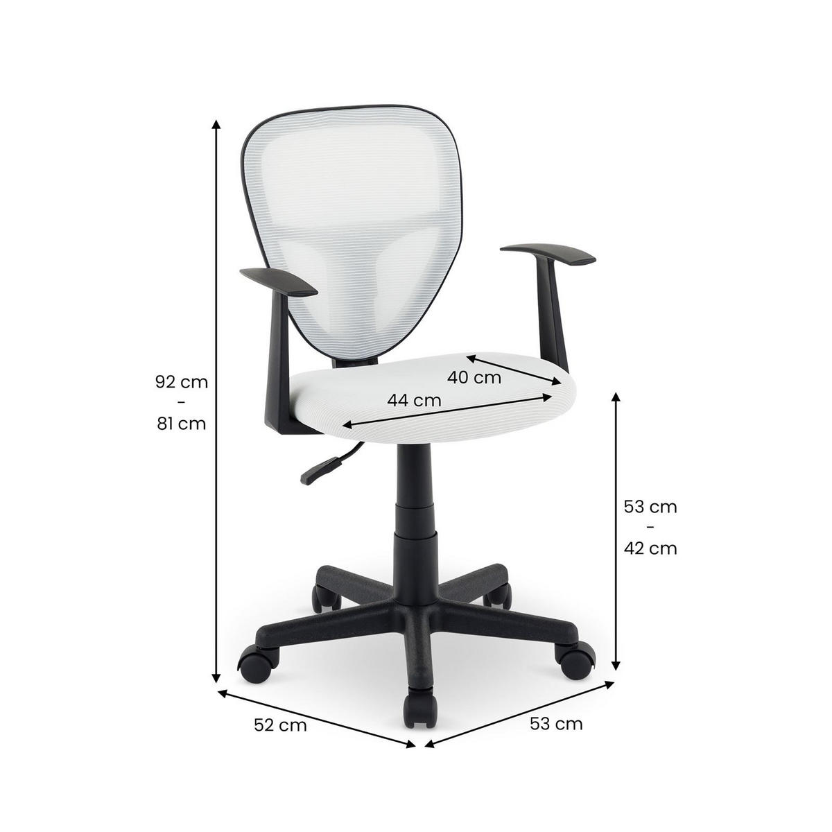 KINDERDREHSTUHL STUDIO - Weiß, Textil (53/92/52cm) - IDIMEX