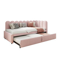 POLSTERBETT aus Samt 90x200 cm in Rosa mit Ausziehbett - Rosa, Textil (90/200cm) - Modfu