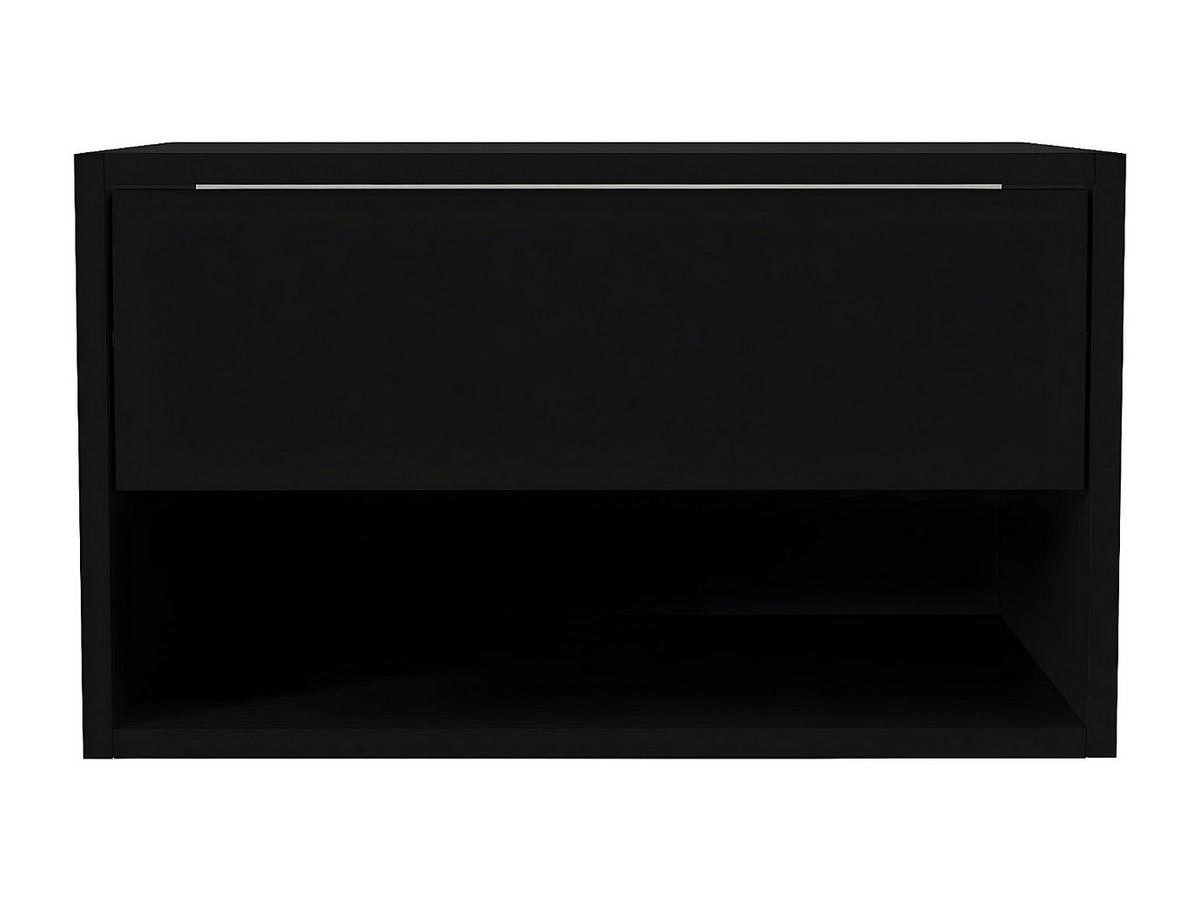 NACHTTISCH hängend - 1 Schublade & 1 Ablage - Schwarz - RITAMI - Schwarz, Holz (60/35/40cm) - Vente-Unique