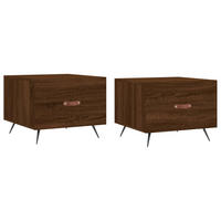 COUCHTISCHE 2 Stk. Braun Eichen-Optik 50x50x40 cm Holzwerkstoff - Braun, Holzwerkstoff (50/50/40cm) - furnicato