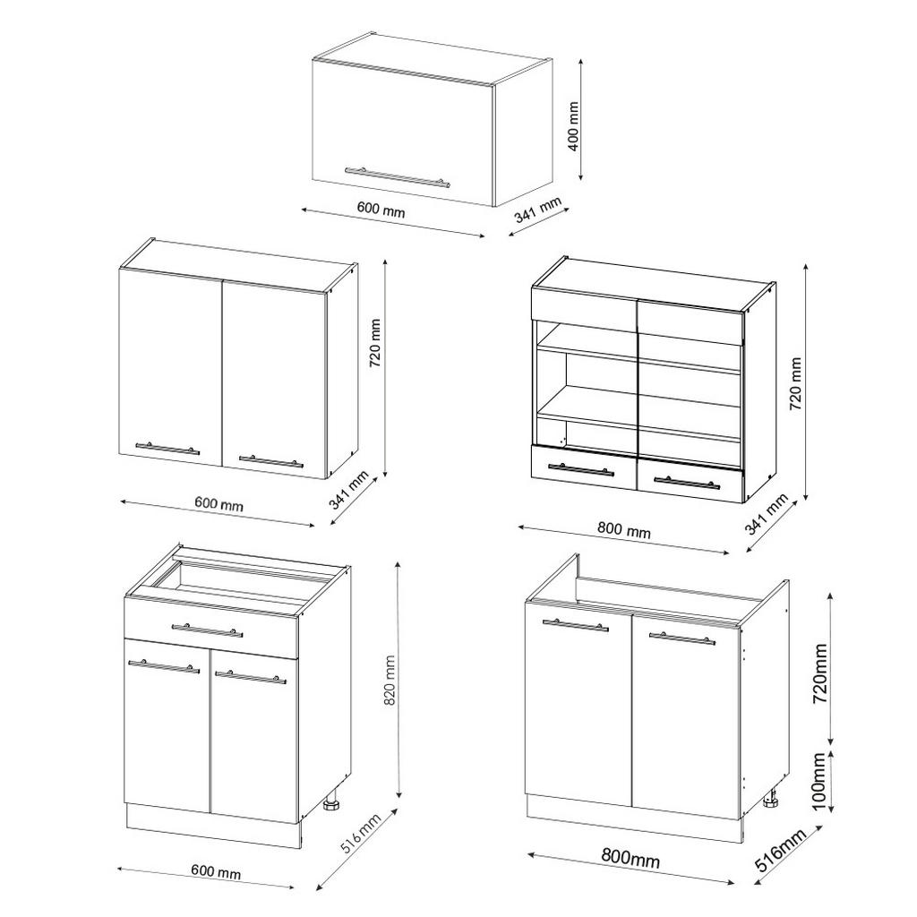 Thumbnail - Vicco Küchenzeile, Grün, Holzwerkstoff, Küchenblock,Rechteckig, 200x81.6x60 cm, Küchen, Küchenzeilen & Küchenblöcke, Küc...