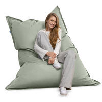 SITZSACK XXL Caree felsgrau, 140x180cm groß für Outdoor - Dunkelgrau/Grau, Textil (180/140/30cm) - Bruni