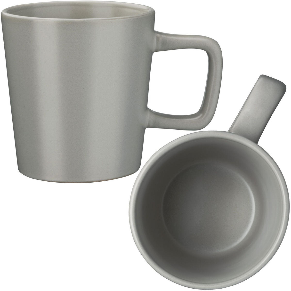 KOMBISERVICE Una,ineinander stapelbar,grau - Grau, Keramik (26/2.3/26cm) - tectake