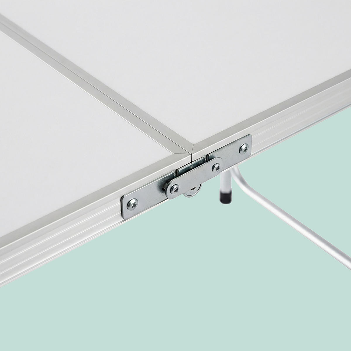 CAMPINGTISCH-SET - Weiß, Holzwerkstoff/Textil (60/120/71cm) - Relaxdays