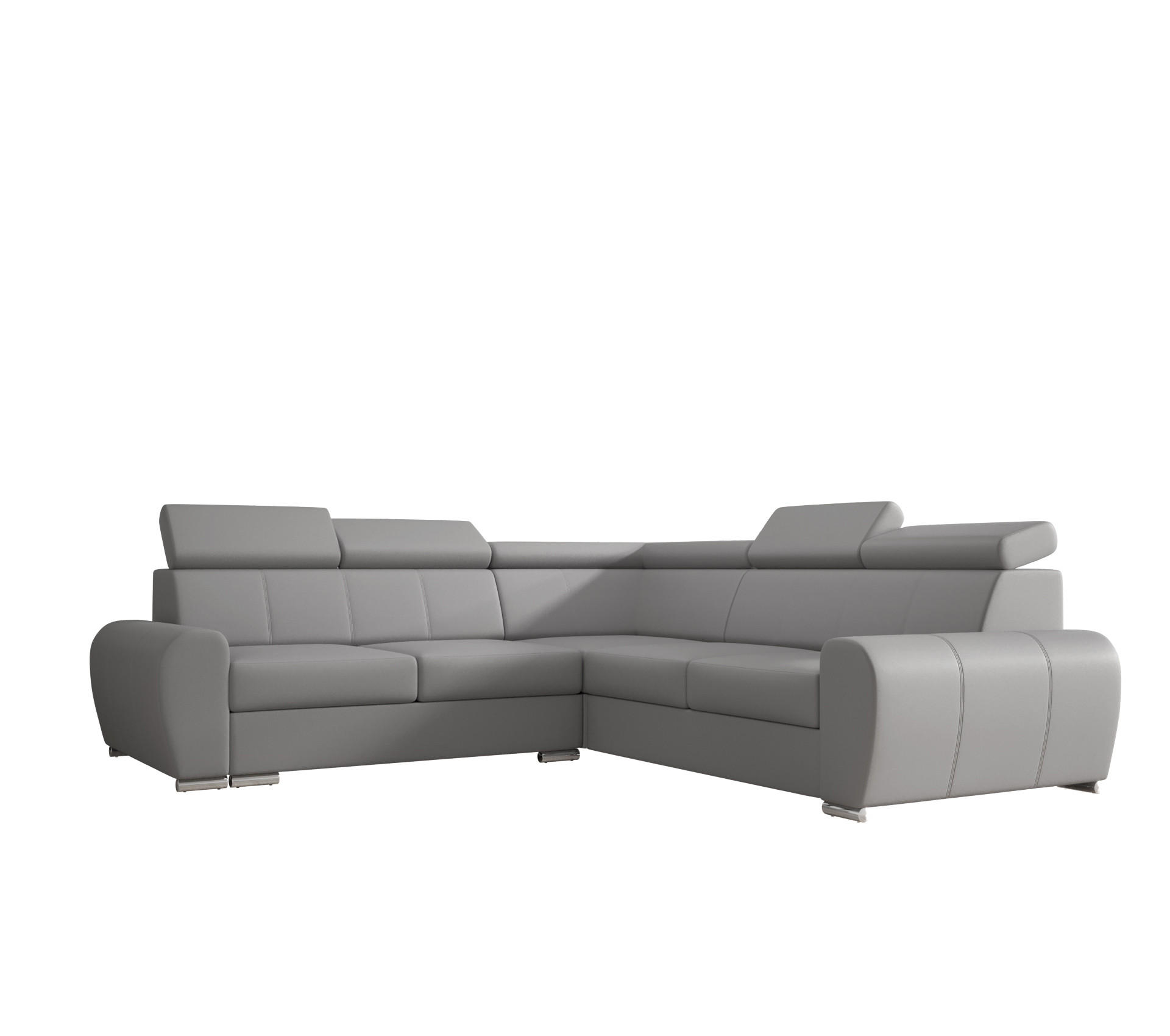 ECKSOFA APOLLO,mit Schlaffunktion und Bettkasten, Farbe: Dunkelgrau, Kunstleder, Ottomane Rechts - Dunkelgrau, Textil (255/255cm) - O-Sofa