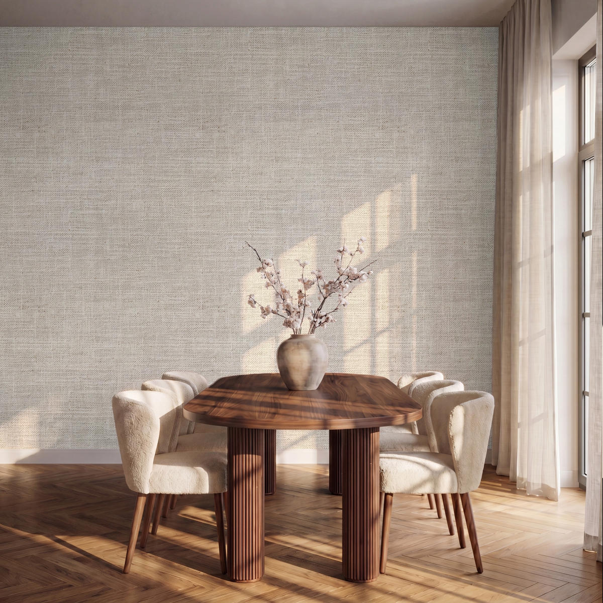 OnlyWow TAPETE - Leinen - Textur - Beige